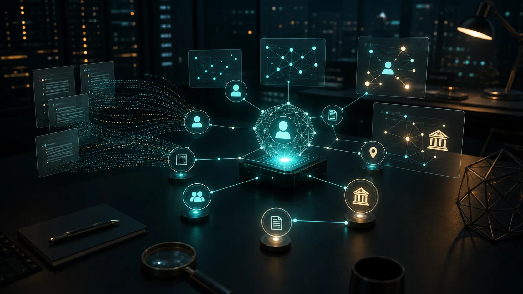 AI agent grounded by structured graph facts, provenance paths, and relationship-rich context.